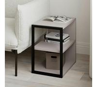 Decortie Modern Echo 3-Tier Sofa End Table, Single Small Side Table, Bedside Table With Metal Frame 30(W)X42(D)Cm (Mocha Grey)