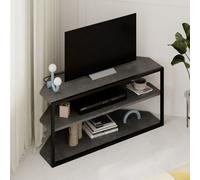Decortie Modern Echo Corner Tv Unit Metal Frame Open Shelf Media Centre 98Cm Retro Grey Entertainment Unit