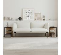Decortie Echo 2 Shelf Oak Minimalist Modern Side Table Set of 2 - Size: 45 x 30 x 42cm - Brown - Wilko