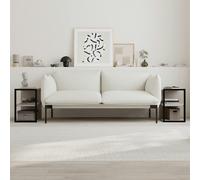 Decortie Set of 2 Modern 'Echo' Sofa Side Tables 3-Tier with Metal Frame in Grey | Size: 1 Pack Decortie Grey 1 Pack