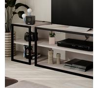Echo Modern TV Unit Set Metal Frame and Open Shelves with 2 Side Unit - Mocha Grey