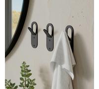 Decortie Modern Elix Unique Metal Matte Black Triple Hooks for Hanging, Set of 3 Hooks Kitchen, Waterproof, Stainless Steel Hooks - Metal - Black