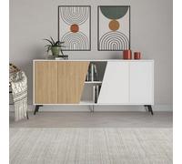 Decortie Modern Fiona Console Sideboard Storage Cabinet 180(W)Cm White, Oak