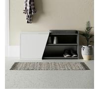 Decortie Shoe Bench Storage 37.5X104.6X47.2Cm Particleboard Anthracite Grey Grey, White, Multi