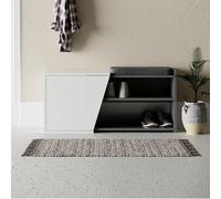 Decortie Modern Fiona Shoe Bench With Storage Space Up To 6 Pair Shoes 104.6(W)Cm Anthracite Grey, White