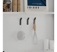 HOCUS PICUS Unique Metal 3 Piece Modern Coat Hooks for Wall, Waterproof, Rustproof Design Hooks, Sturdy Metal Stainless Hangers for Bathroom, Kitchen, Space Saver (Matte Black, Triple)