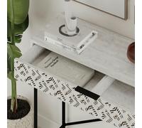 Decortie Modern Heaton Console 1-Drawer Storage Sideboard Elegant Metal Legs 110(W)cm - Ancient White