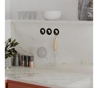 Decortie Modern Kaly Unique Metal Round Triple Matte Black Hooks For Hanging, Set Of-3 Hooks Kitchen, Waterproof, Stainless Steel