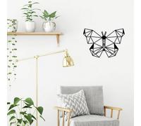 Decortie Modern Metal Wall Art Butterfly Theme Home Ornament Decorative Minimalist Design Hanging Wall Sculpture, Black
