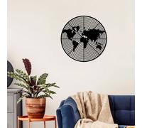 Decortie Modern Metal Wall Art 'Dart World' Ornament Decorative Minimalist Hanging Wall Sculpture in Black Decortie Black