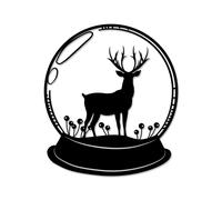 Decortie Modern Metal Wall Art Deer Theme Home Ornament Decorative Minimalist Design Hanging Wall Sculpture, Black