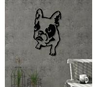 Decortie Modern Metal Wall Art Dogo Home Ornament Decorative Minimalist Design Hanging Wall Sculpture, Black