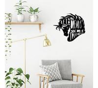 Decortie Modern Metal Wall Art "dreams Come True" Home Ornament Decorative Minimalist Design Hanging Wall Sculpture, Black
