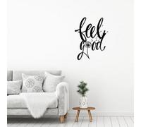 Decortie Modern Metal Wall Art "feel Good" Home Ornament Decorative Minimalist Design Hanging Wall Sculpture, Black
