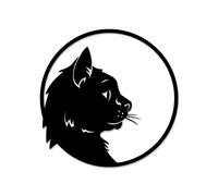Decortie Modern Metal Wall Art Home Ornament Cat Decorative Minimalist Design Hanging Wall Sculpture, Black