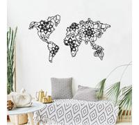 Decortie Modern Metal Wall Art Mandala Home Ornament Decorative Minimalist Design Hanging Wall Sculpture, Black