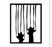 Decortie Modern Metal Wall Art Scratch Home Ornament Decorative Minimalist Design Hanging Wall Sculpture, Black