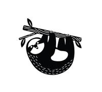 Decortie Modern Metal Wall Art Slothy Home Ornament Decorative Minimalist Design Hanging Wall Sculpture, Black - Metal - Black