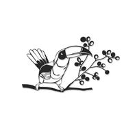 Decortie Modern Metal Wall Art Toucan Home Ornament Decorative Minimalist Design Hanging Wall Sculpture, Black