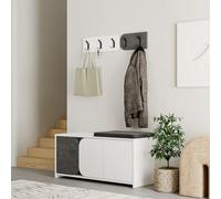 Decortie Moni' Shoe Cabinet with 5-Hook Organiser Set 104.9cm in Mid Grey | Size: 2 Pack Decortie Mid Grey 2 Pack