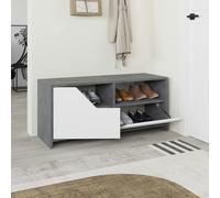 Decortie Shoe Bench Storage 37X105X47Cm Particleboard Mocha Grey, White, Multi