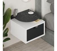 Decortie Modern Oslo White Nightstand With Drawer Engineered Wood With Metal Shelf Bedside Table