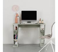 Decortie Papillon' Modern Working Desk with Integrated Mini Storage Shelves in Green | Size: 1 Pack Decortie Green 1 Pack