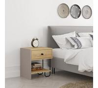 Sirius Modern Bedside Table with Drawer 2 Colour - Oak - Mocha Grey