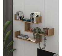 Decortie Tibet' Wall-Mounted Bookcase Display Unit 120cm Wide in Dark Brown | Size: 1 Pack Decortie Dark Brown 1 Pack