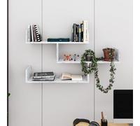 Decortie Tibet' Wall-Mounted Bookcase Display Unit 120cm Wide in Silver | Size: 1 Pack Decortie Silver 1 Pack