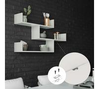 Decortie Tibet Wall Mounted Modern Bookcase Display Unit Anthracite Grey W 119Cm Wide