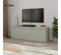 Decortie Modern Tv Stand Unit Media Centre Tv Cabinet 120Cm 2 Door Storage Soft-Close Drop-Down Ash Green