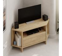 Viva Modern Corner TV Unit with Storage Cabinet - Oak
