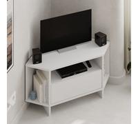 Decortie Viva' Modern Corner TV Unit for 34 Inches TVs in White | Size: 1 Pack Decortie White 1 Pack