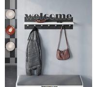 Decortie Wall Mounted Coat Rack 15.2X86X26.8Cm W/7 Metal Hooks White, White