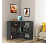 Decortie Molly' Modern Bookcase Display Unit No.1 89cm in Dark Grey | Size: 2 Pack Decortie Dark Grey 2 Pack
