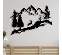 Decortie Mountain Peak And Forest Silhouette Metal Wall Decor 75Cm