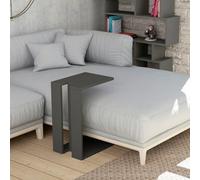 Decortie Muju Modern C-Shape Side End Coffee Table Multipurpose Sofa Lap Anthracite Grey H 57Cm