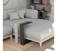 Decortie Muju Modern C-Shape Side End Coffee Table Multipurpose Sofa Lap Anthracite Grey, Mocha Grey, Ancient White H 57Cm