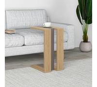 Decortie Muju Modern C Shape Table Oak, Mocha Grey, Oak Multipurpose H 57Cm
