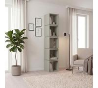 Decortie Multi 5 Tier Narrow Bookcase Freestanding Display Shelving Unit Ash Green 32 X 22 X 167 Cm