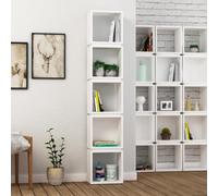 Decortie Bookcase Shelving Unit 22X32X167Cm Wall-mounted Particleboard, White, White