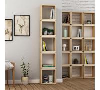 Decortie Multi Modern Bookcase Shelving Unit Display Unit Stylish Freestanding Storage Oak White 167Cm Tall