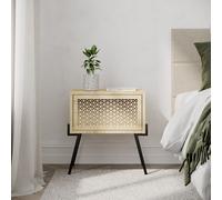 Decortie Naive Modern Compact Bedside Table Nightstand 48Cm Bedroom Oak H 51Cm