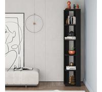 Decortie Nati' Tall Corner Bookcase Modern Shelving Unit 161cm in Black | Size: 1 Pack Decortie Black 1 Pack