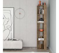 Nati' Tall Corner Bookcase Modern Shelving Unit 161cm Decortie Dark Brown 1 Pack