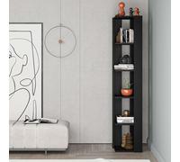 Nati' Tall Corner Bookcase Modern Shelving Unit 161cm Decortie True Black 1 Pack