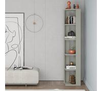 Decortie Nati Tall Corner Bookcase Modern Shelving Unit Space-Saving Storage Ash Green 161Cm