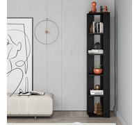 Nati' Tall Corner Bookcase Modern Shelving Unit 161cm Decortie True Black 1 Pack