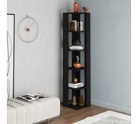 Decortie Nati' Tall Corner Bookcase Modern Shelving Unit 161cm in Black | Size: 1 Pack Decortie Black 1 Pack